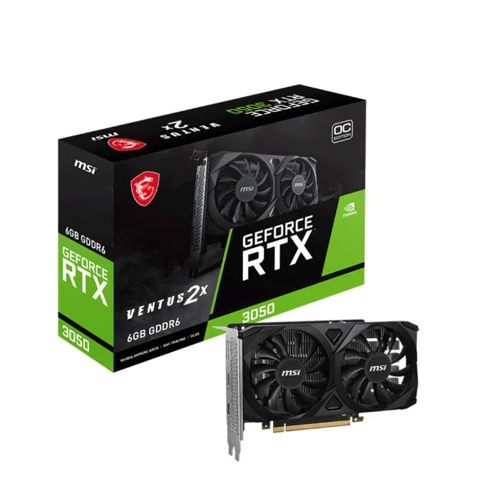 Card màn hình MSI RTX 3050 Ventus 2X 6G OC Card màn hình MSI RTX 3050 Ventus 2X 6G OC